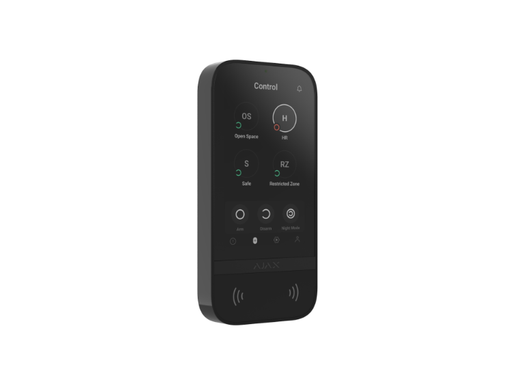 Picture of Kaardilugejaga puutetundlik sõrmistik Ajax Keypad TouchScreen (must)